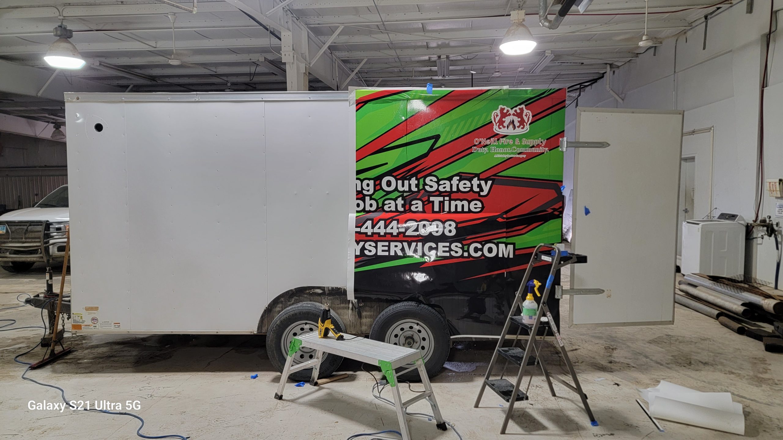 KO Safety Services - Trailer Wrap In Progress